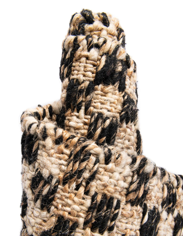 Black and Natural 2' x 8' Checkered Jute Wool Runner Area Rug 60% Jute & 40% Wool Geometric All Natural Eco-Friendly Sustainable Carpet for Contemporary Design Decorating for Sale at Rug Engine
