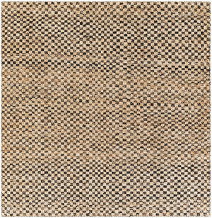 Black and Natural 7' 10 x 7' 10 Checkered Jute Wool Square Area Rug 60% Jute & 40% Wool Geometric All Natural Eco-Friendly Sustainable Carpet for Contemporary Design Decorating for Sale at Rug Engine