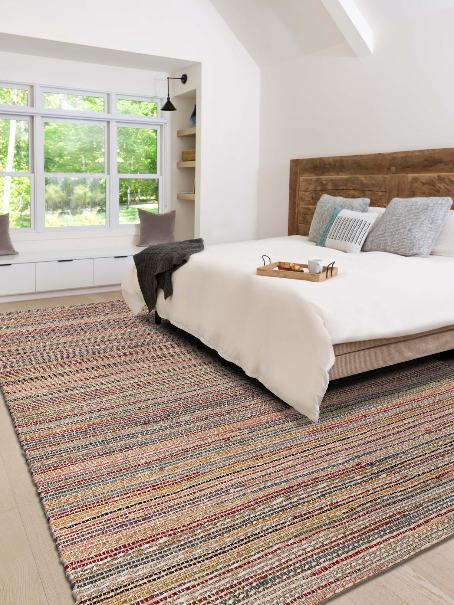 Multicolor 5' 1 x 8' Chunky Jute Rectangle Area Rug 100% All Natural Jute Sustainable Eco-Friendly Carpet Mat for Natural Interior Design Homes for Sale at Rug Engine