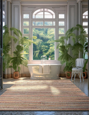 Multicolor 5' 1 x 8' Chunky Jute Rectangle Area Rug 100% All Natural Jute Sustainable Eco-Friendly Carpet Mat for Natural Interior Design Homes for Sale at Rug Engine