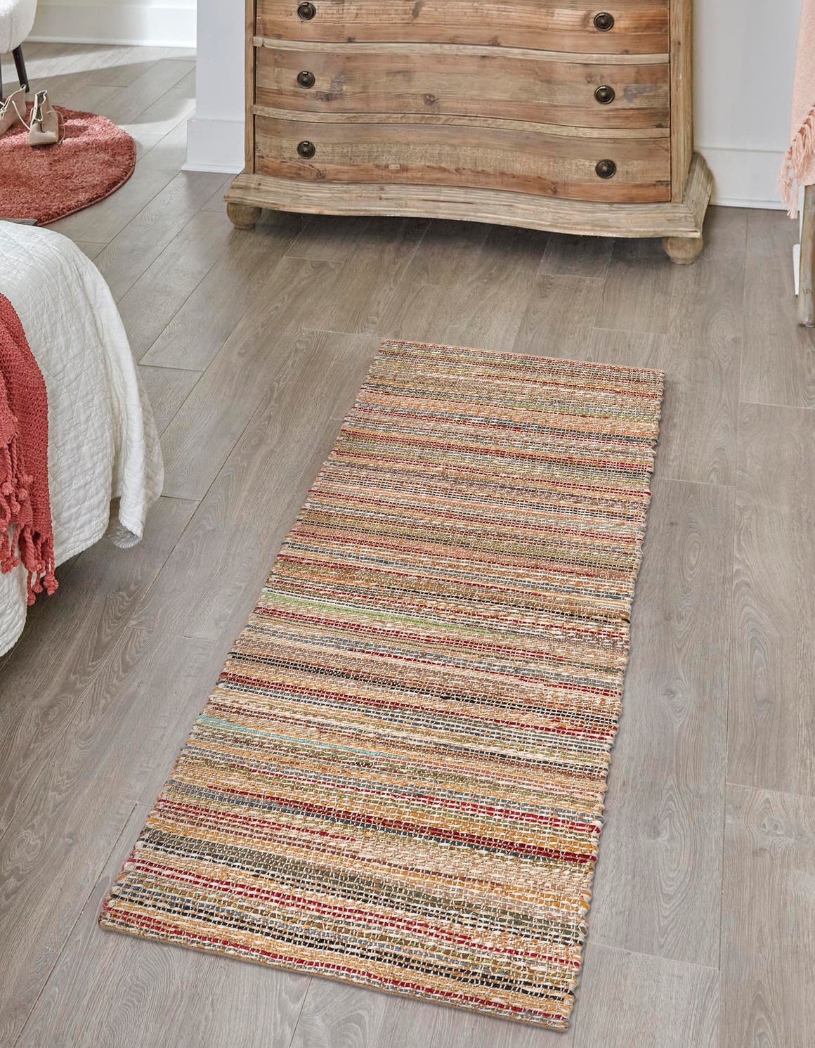 Multicolor 2' x 8' Chunky Jute Runner Area Rug 100% All Natural Jute Sustainable Eco-Friendly Carpet Mat for Natural Interior Design Homes for Sale at Rug Engine
