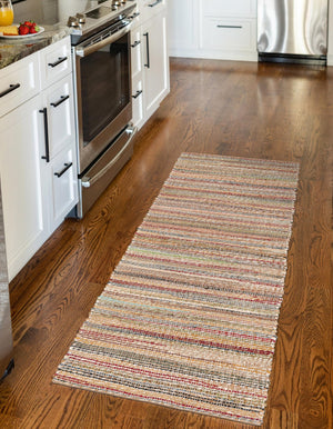 Multicolor 2' 7 x 10' Chunky Jute Runner Area Rug 100% All Natural Jute Sustainable Eco-Friendly Carpet Mat for Natural Interior Design Homes for Sale at Rug Engine