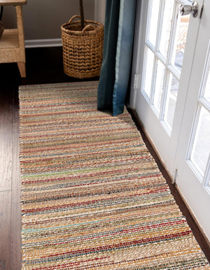 Multicolor 2' 7 x 10' Chunky Jute Runner Area Rug 100% All Natural Jute Sustainable Eco-Friendly Carpet Mat for Natural Interior Design Homes for Sale at Rug Engine