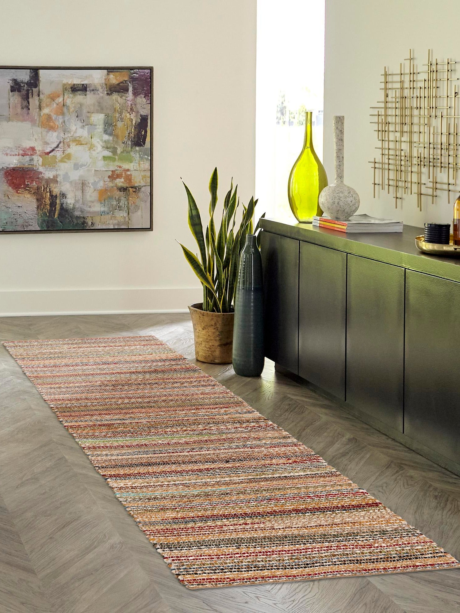 Multicolor 2' 7 x 12' Chunky Jute Runner Area Rug 100% All Natural Jute Sustainable Eco-Friendly Carpet Mat for Natural Interior Design Homes for Sale at Rug Engine