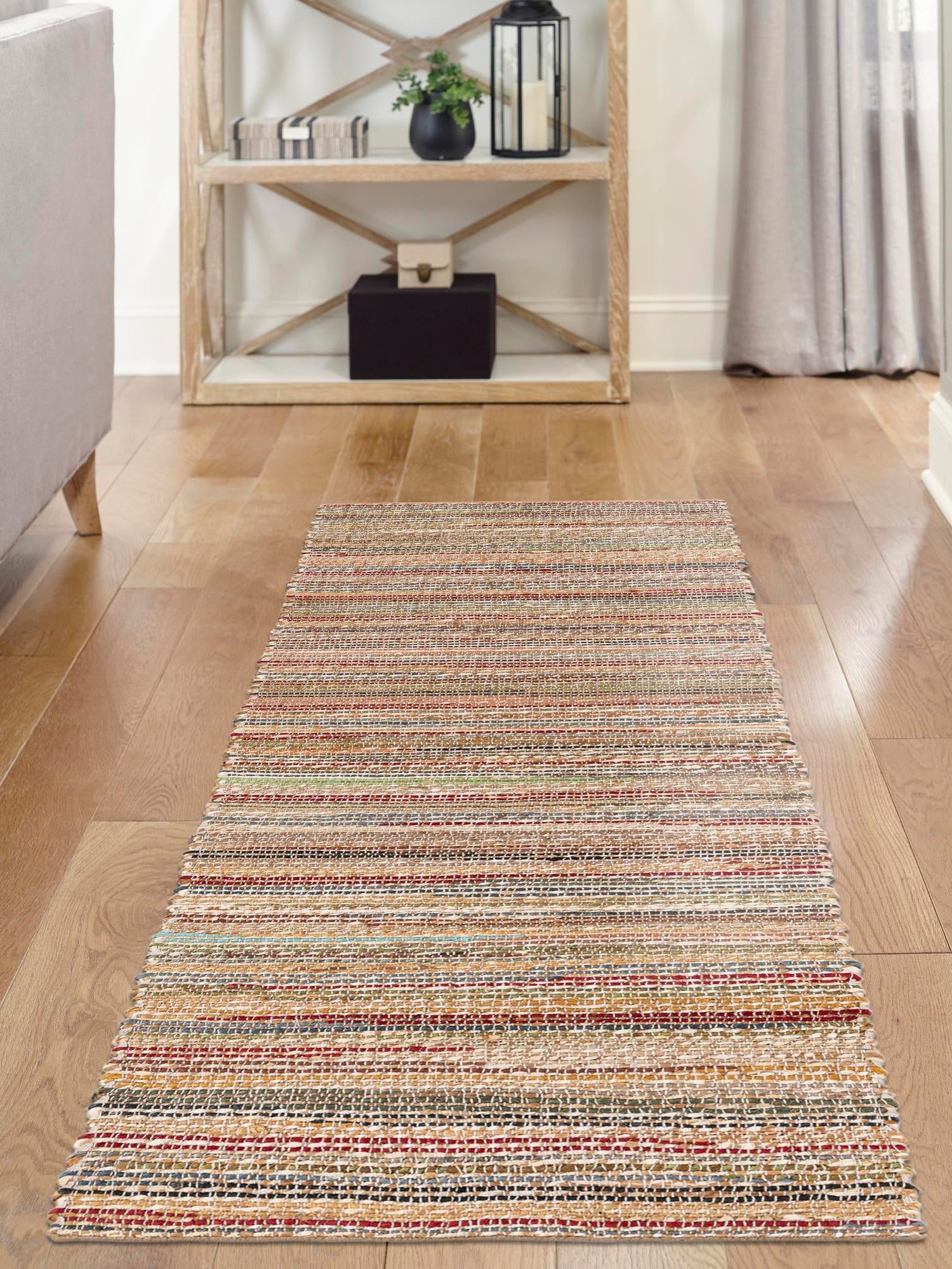 Multicolor 2' x 6' 1 Chunky Jute Runner Area Rug 100% All Natural Jute Sustainable Eco-Friendly Carpet Mat for Natural Interior Design Homes for Sale at Rug Engine