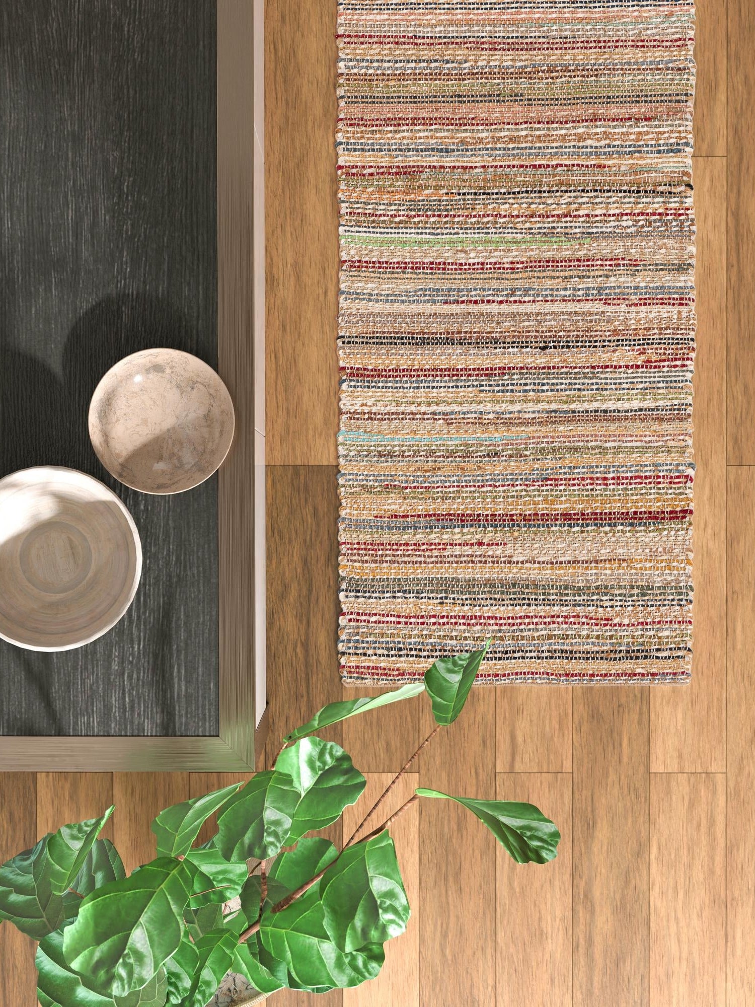 Multicolor 2' x 6' 1 Chunky Jute Runner Area Rug 100% All Natural Jute Sustainable Eco-Friendly Carpet Mat for Natural Interior Design Homes for Sale at Rug Engine