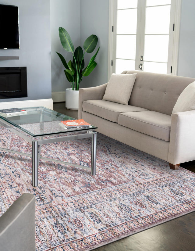 Washable Brown 3' 3 x 5' 3 Nostalgia Rectangle Area Rug Easy to Clean Stain Resistant & Durable Polyester Chenille Vintage Distressed Carpet for Sale at Rug Engine