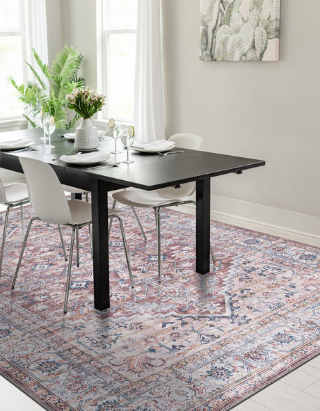 Washable Brown 3' 3 x 5' 3 Nostalgia Rectangle Area Rug Easy to Clean Stain Resistant & Durable Polyester Chenille Vintage Distressed Carpet for Sale at Rug Engine