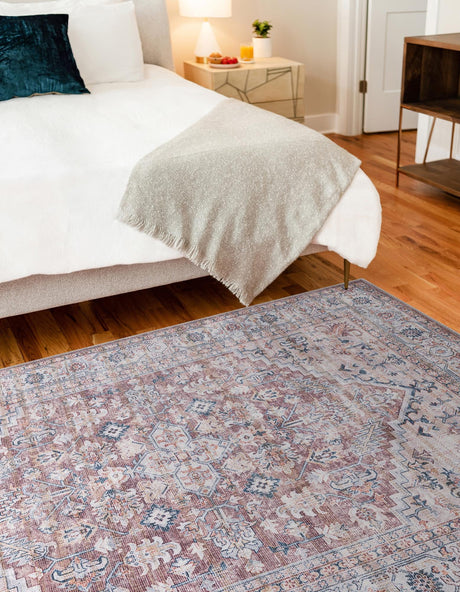 Washable Brown 3' 3 x 5' 3 Nostalgia Rectangle Area Rug Easy to Clean Stain Resistant & Durable Polyester Chenille Vintage Distressed Carpet for Sale at Rug Engine