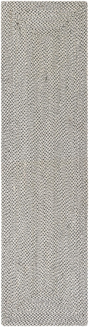 Gray 3' x 10' Tweed Braided Jute Runner Rug