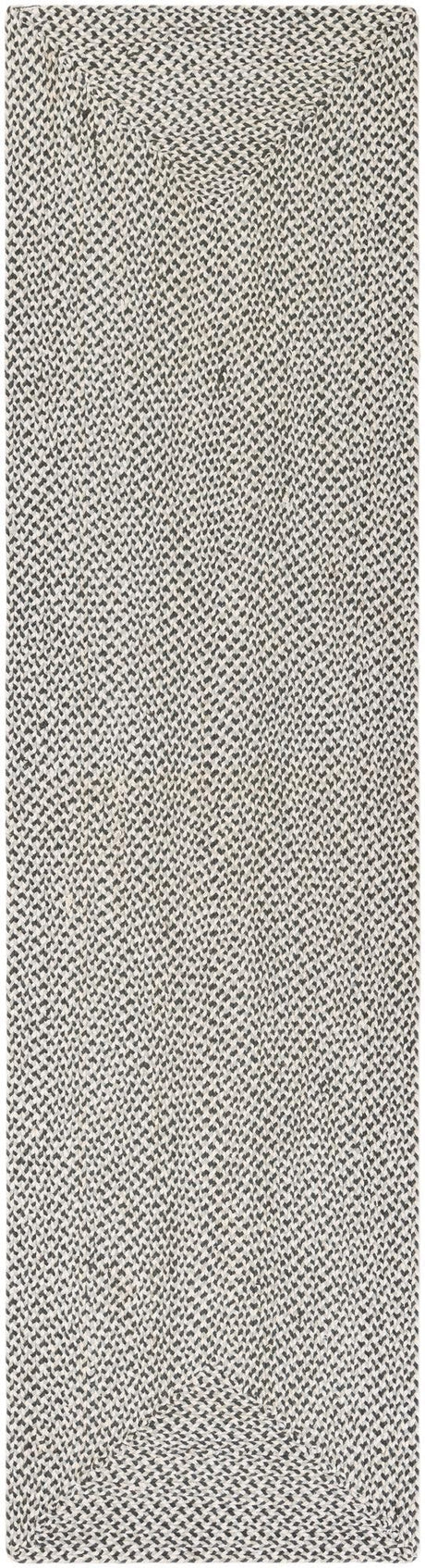 Gray 3' x 10' Tweed Braided Jute Runner Rug