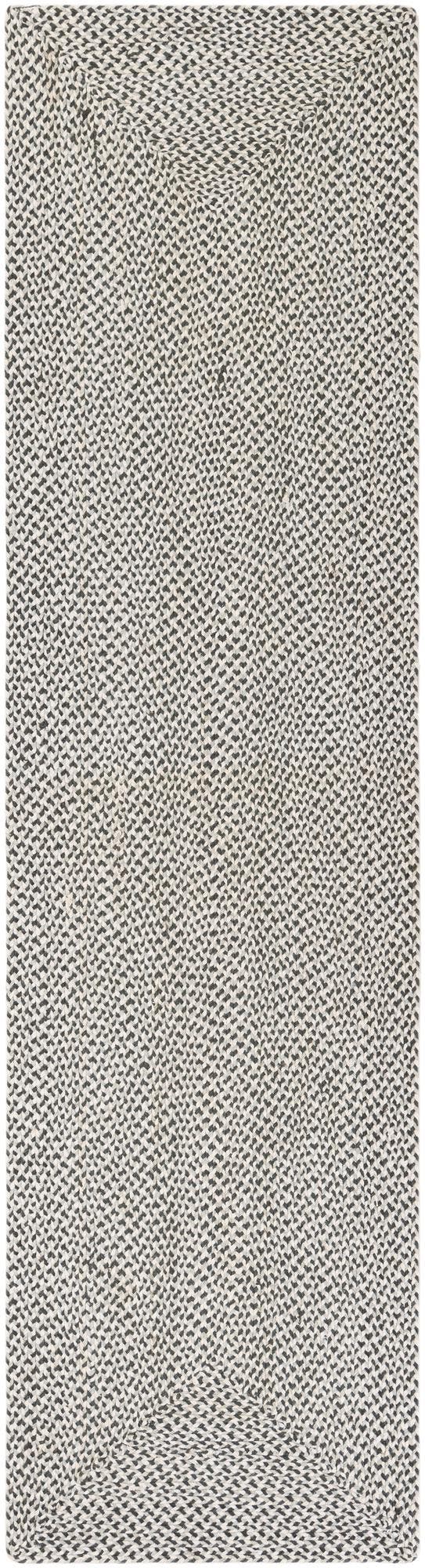 Gray 3' x 10' Tweed Braided Jute Runner Rug