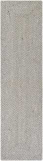 Gray 3' x 10' Tweed Braided Jute Runner Rug