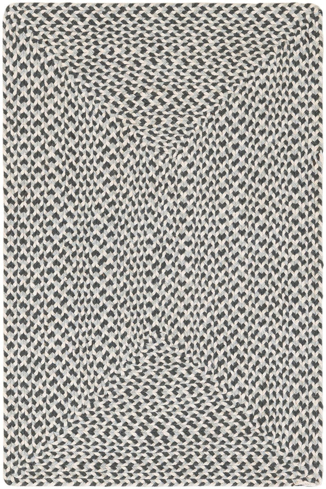 Gray 2' x 3' 1 Tweed Braided Jute Rectangle Rug