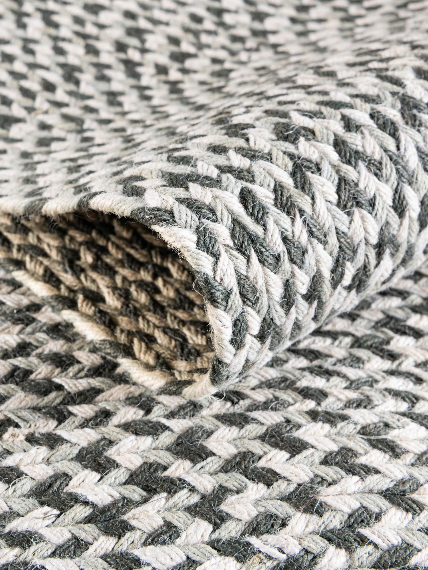 Gray 2' x 3' 1 Tweed Braided Jute Rectangle Area Rug 100% All Natural Jute Hand Braided in India Carpet for Unique Luxury Home Interiors for Sale at Rug Engine