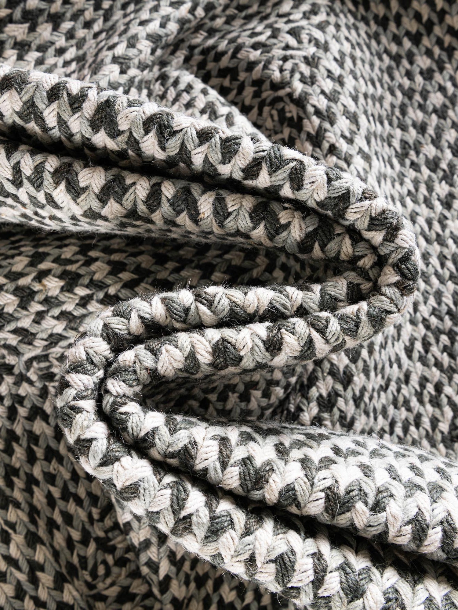 Gray 2' x 3' 1 Tweed Braided Jute Rectangle Area Rug 100% All Natural Jute Hand Braided in India Carpet for Unique Luxury Home Interiors for Sale at Rug Engine