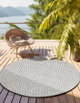 Gray 5' 1 x 5' 1 Tweed Braided Jute Round Rug