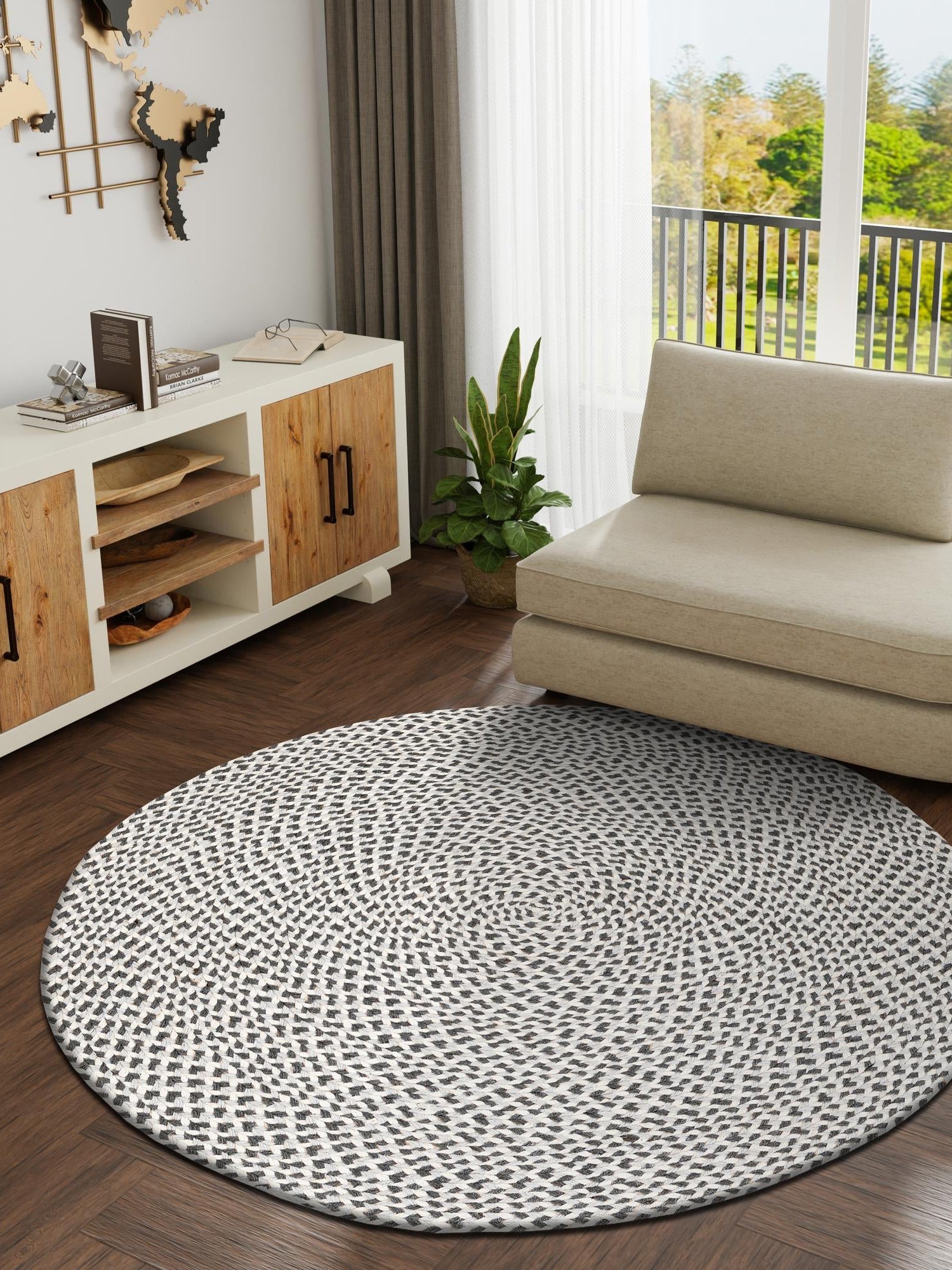 Gray 10' x 10' Tweed Braided Jute Round Area Rug 100% All Natural Jute Hand Braided in India Carpet for Unique Luxury Home Interiors for Sale at Rug Engine