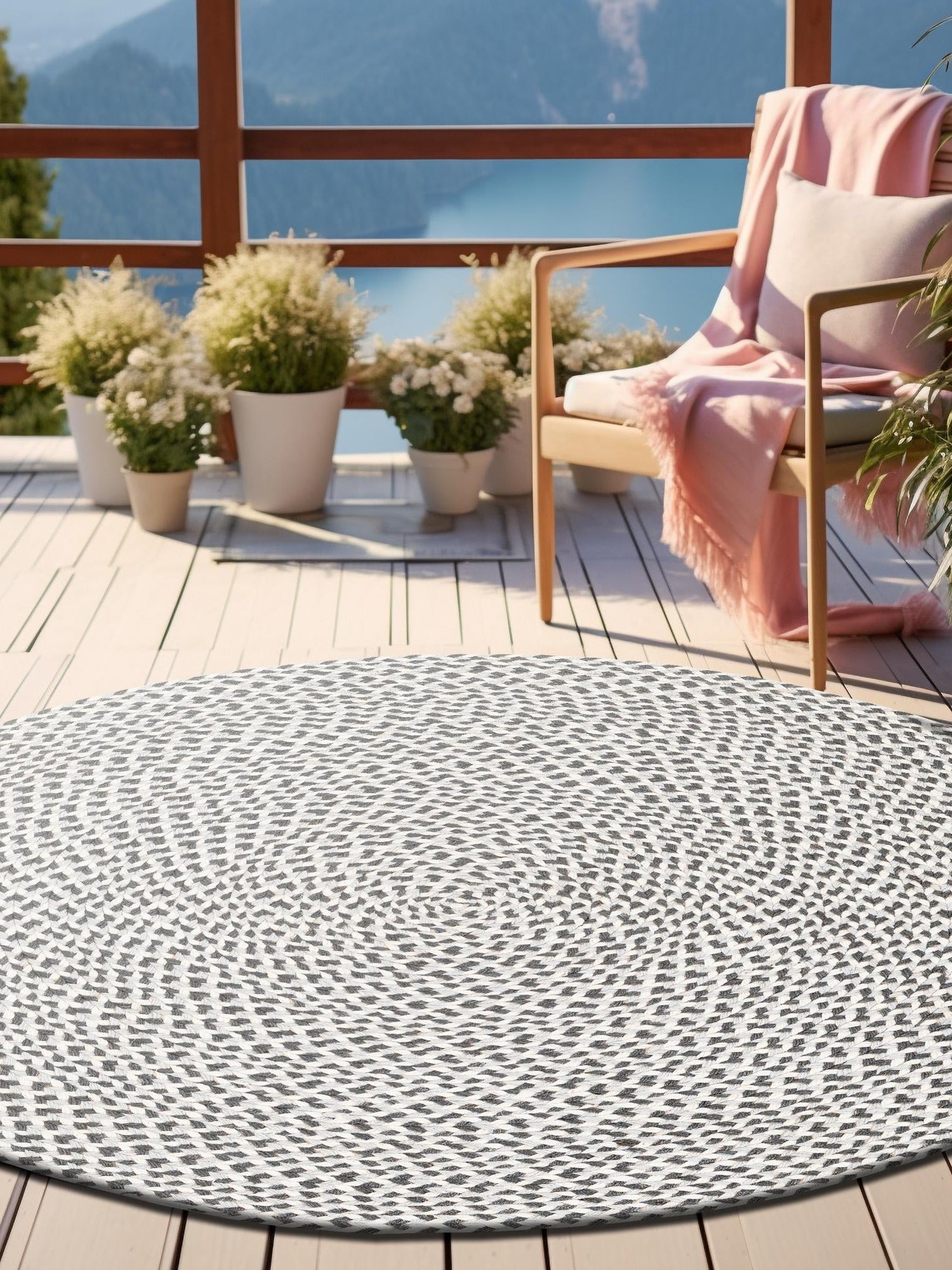 Gray 10' x 10' Tweed Braided Jute Round Area Rug 100% All Natural Jute Hand Braided in India Carpet for Unique Luxury Home Interiors for Sale at Rug Engine