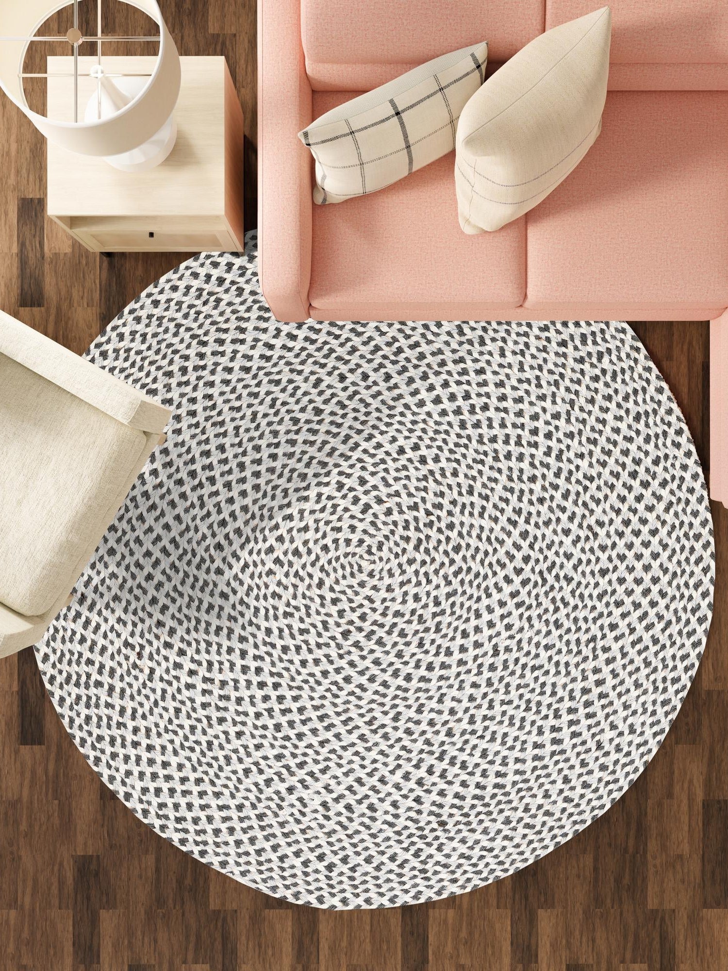 Gray 10' x 10' Tweed Braided Jute Round Area Rug 100% All Natural Jute Hand Braided in India Carpet for Unique Luxury Home Interiors for Sale at Rug Engine
