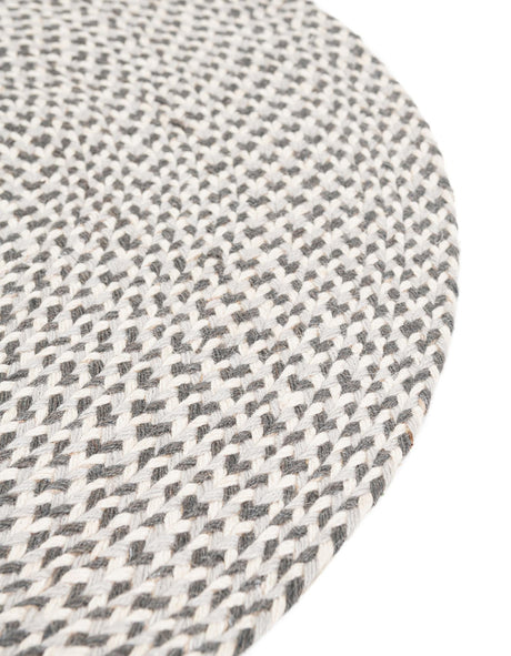Gray 6' 1 x 6' 1 Tweed Braided Jute Round Area Rug 100% All Natural Jute Hand Braided in India Carpet for Unique Luxury Home Interiors for Sale at Rug Engine