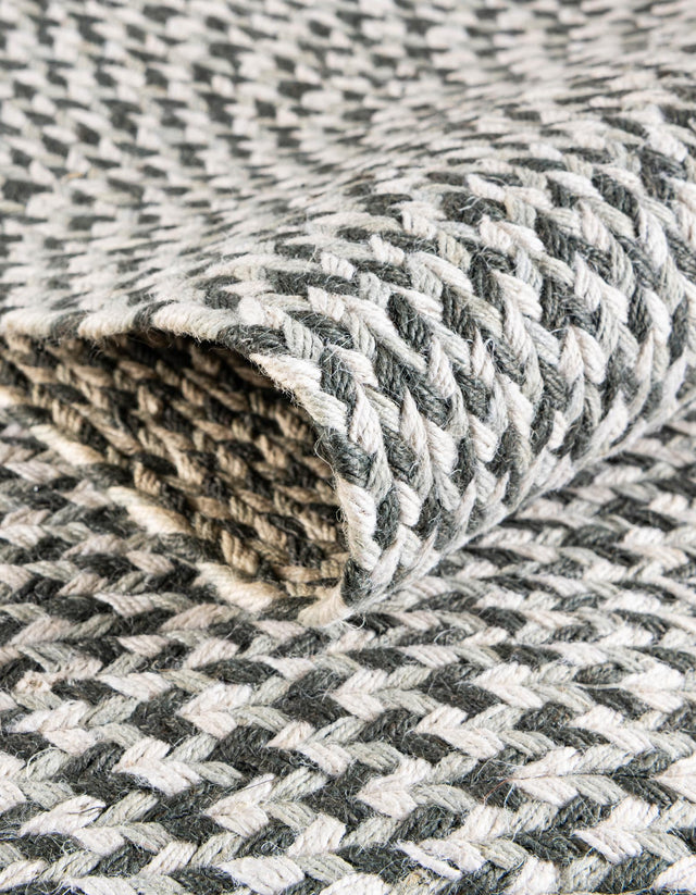Gray 3' x 10' Tweed Braided Jute Runner Rug