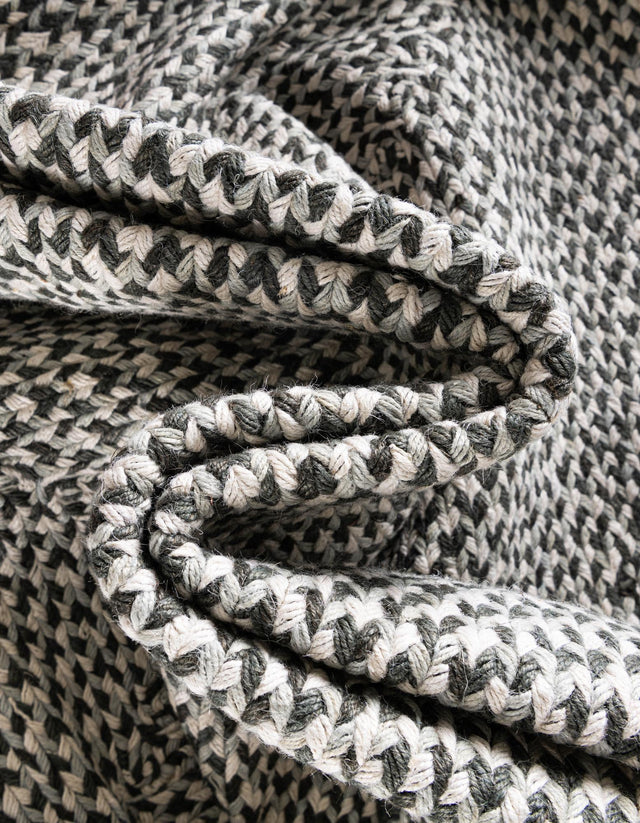 Gray 3' x 10' Tweed Braided Jute Runner Rug