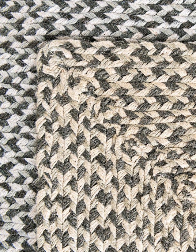Gray 3' x 10' Tweed Braided Jute Runner Rug
