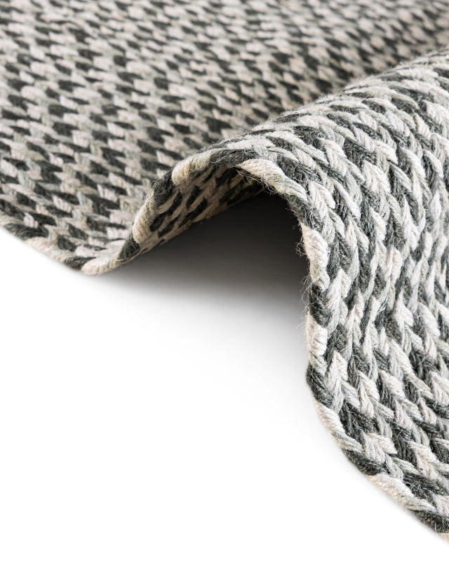 Gray 3' x 10' Tweed Braided Jute Runner Rug
