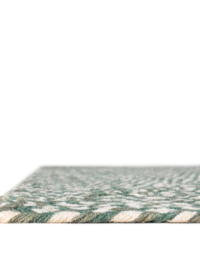 Green 3' 1 x 5' 1 Tweed Braided Jute Rectangle Area Rug 100% All Natural Jute Hand Braided in India Carpet for Unique Luxury Home Interiors for Sale at Rug Engine