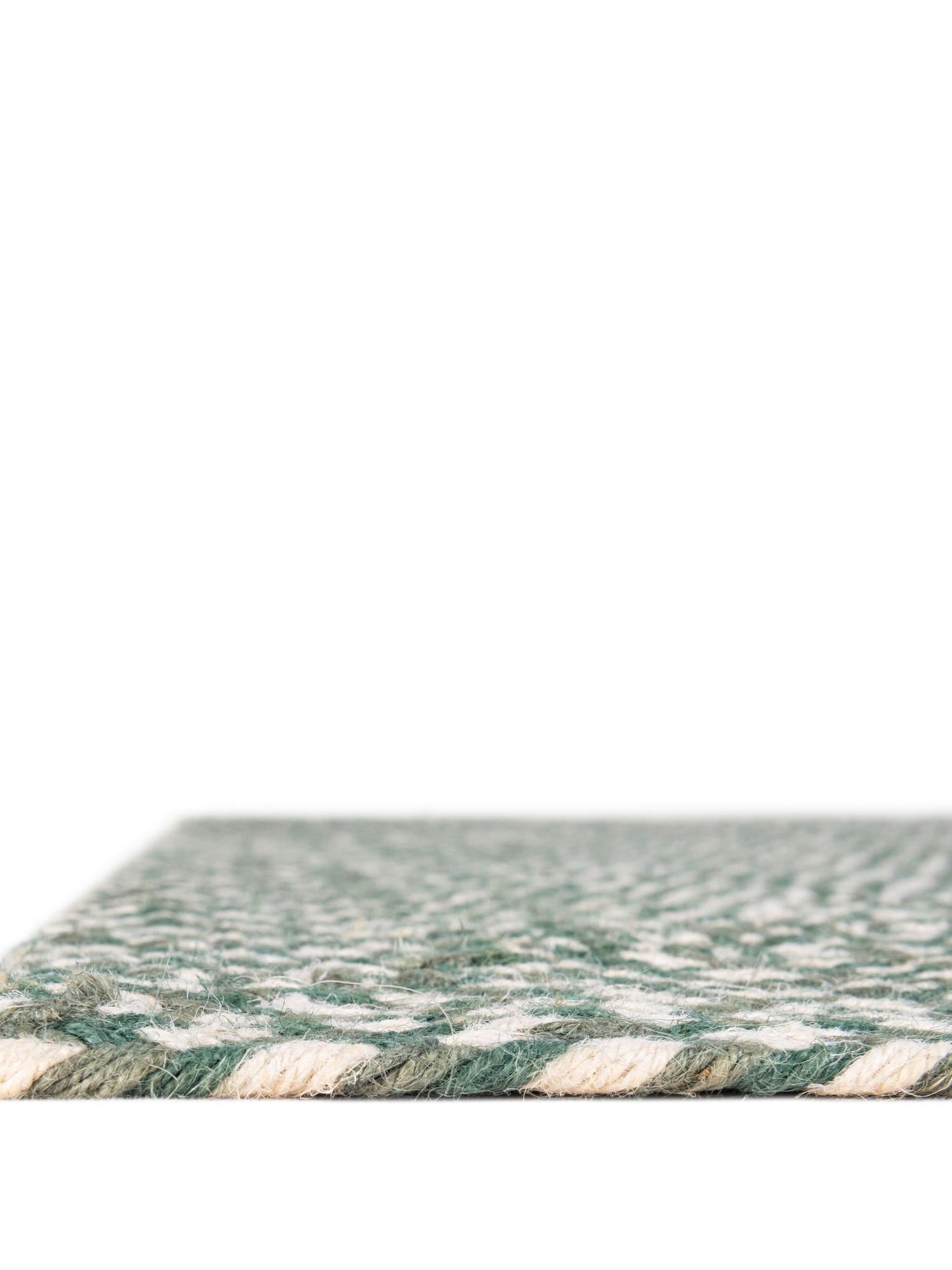 Green 2' x 3' 1 Tweed Braided Jute Rectangle Area Rug