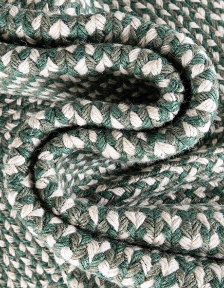 Green 3' 1 x 5' 1 Tweed Braided Jute Rectangle Area Rug 100% All Natural Jute Hand Braided in India Carpet for Unique Luxury Home Interiors for Sale at Rug Engine