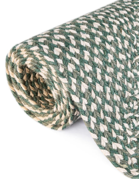 Green 5' 1 x 8' Tweed Braided Jute Rectangle Area Rug 100% All Natural Jute Hand Braided in India Carpet for Unique Luxury Home Interiors for Sale at Rug Engine