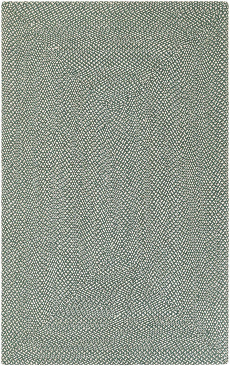 Green 5' 1 x 8' Tweed Braided Jute Rectangle Rug