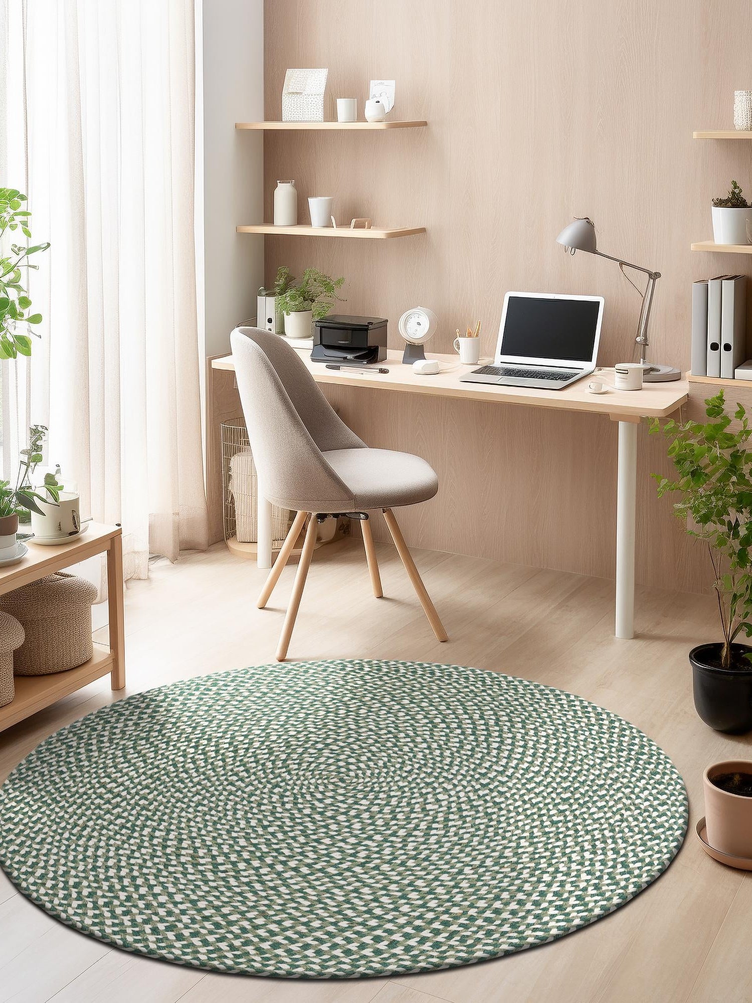 Green 10' x 10' Tweed Braided Jute Round Area Rug 100% All Natural Jute Hand Braided in India Carpet for Unique Luxury Home Interiors for Sale at Rug Engine