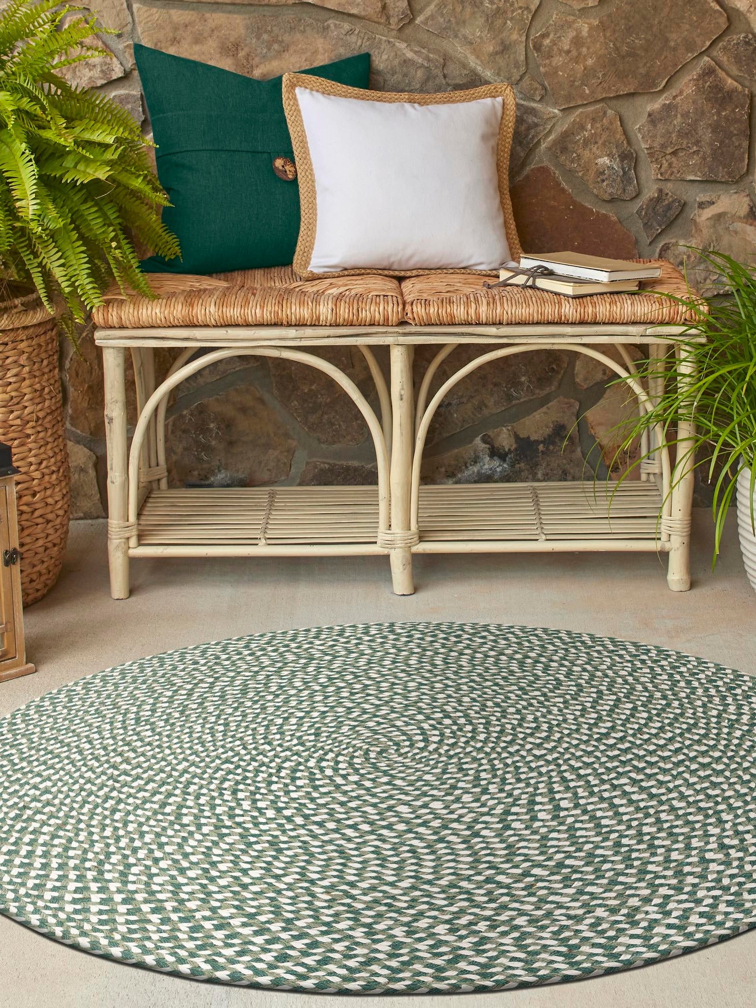 Green 3' 1 x 3' 1 Tweed Braided Jute Round Area Rug 100% All Natural Jute Hand Braided in India Carpet for Unique Luxury Home Interiors for Sale at Rug Engine