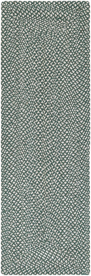 Green 2' x 6' 1 Tweed Braided Jute Runner Rug