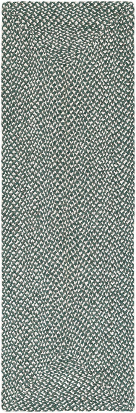 Green 2' x 6' 1 Tweed Braided Jute Runner Rug