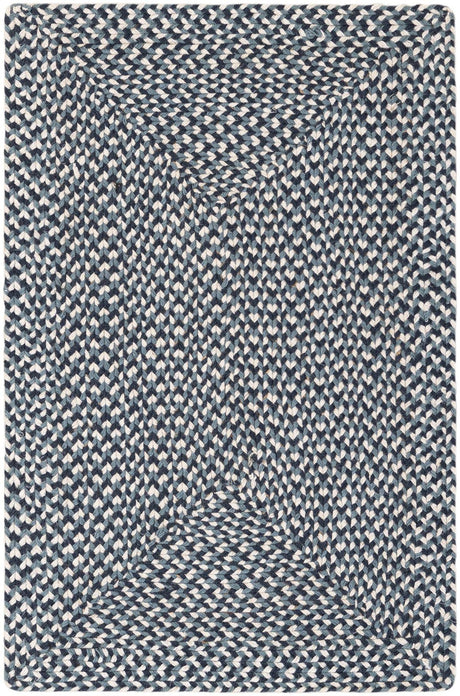 Navy Blue 2' x 3' 1 Tweed Braided Jute Rectangle Rug