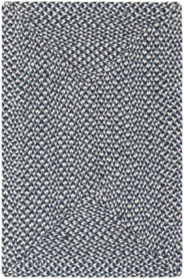 Navy Blue 2' x 3' 1 Tweed Braided Jute Rectangle Area Rug 100% All Natural Jute Hand Braided in India Carpet for Unique Luxury Home Interiors for Sale at Rug Engine