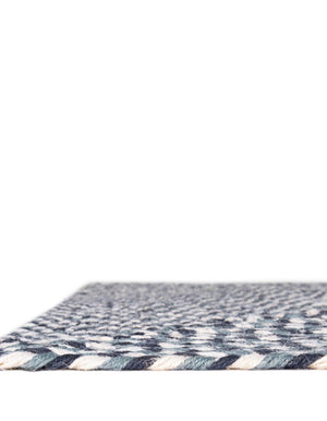 Navy Blue 5' 1 x 8' Tweed Braided Jute Rectangle Rug