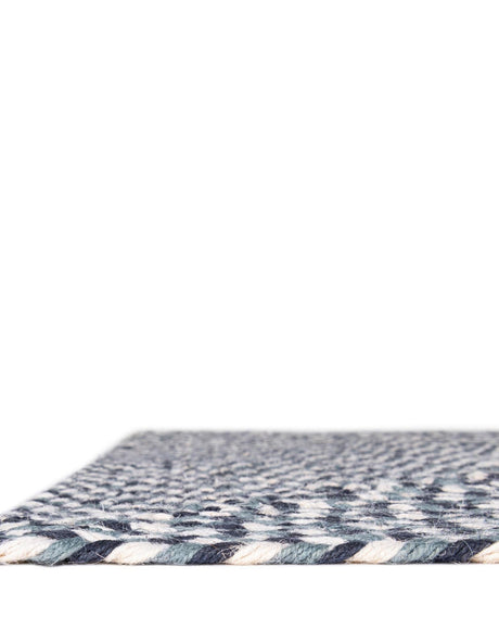 Navy Blue 5' 1 x 8' Tweed Braided Jute Rectangle Area Rug 100% All Natural Jute Hand Braided in India Carpet for Unique Luxury Home Interiors for Sale at Rug Engine