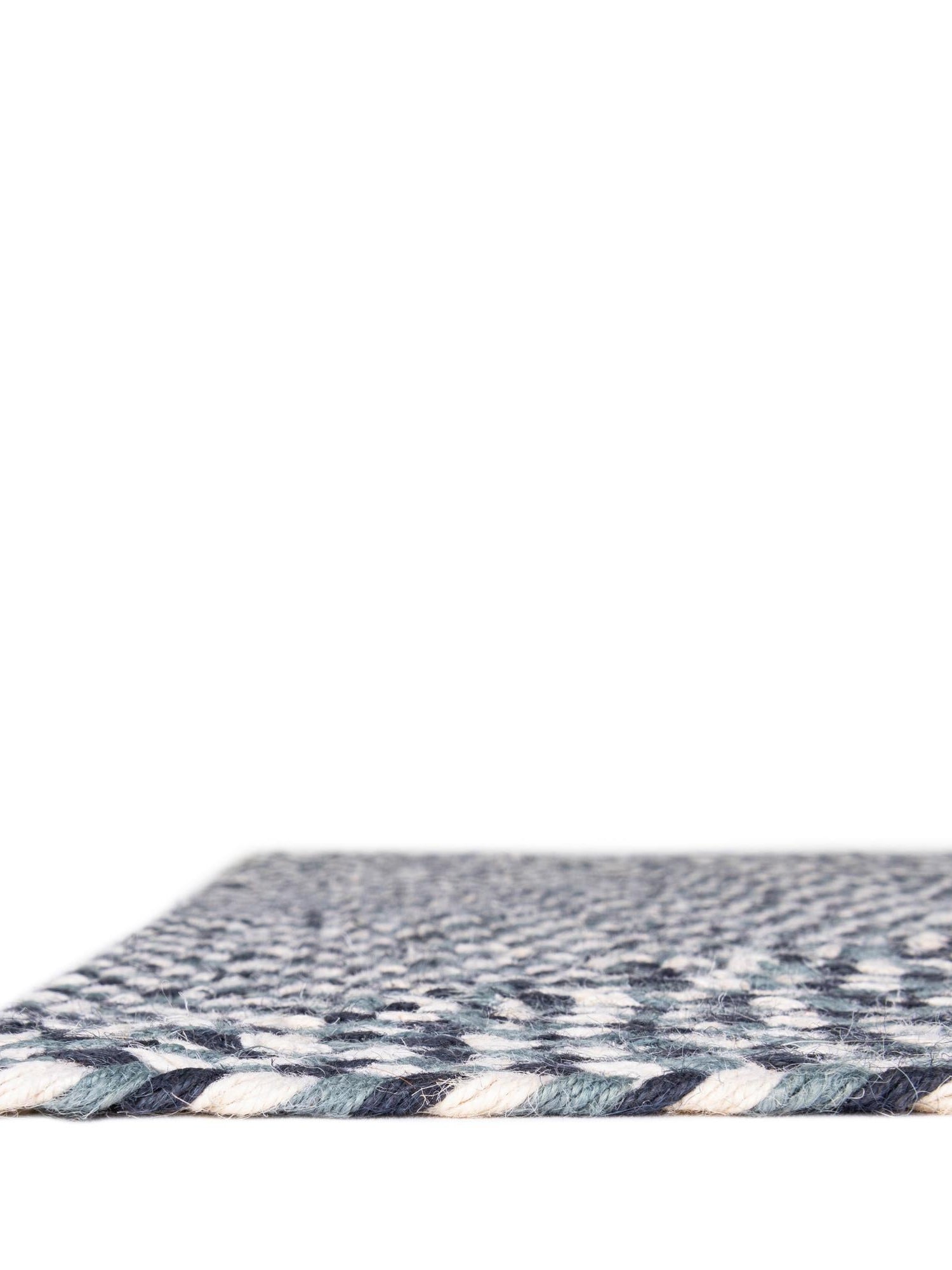 Navy Blue 2' x 3' 1 Tweed Braided Jute Rectangle Area Rug 100% All Natural Jute Hand Braided in India Carpet for Unique Luxury Home Interiors for Sale at Rug Engine