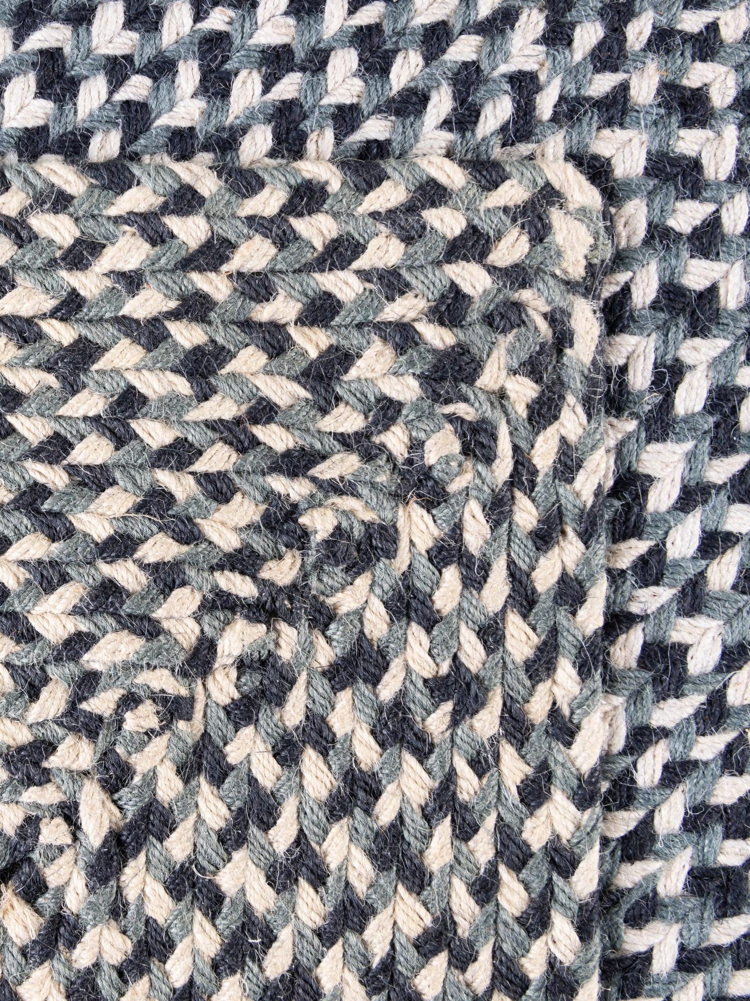 Navy Blue 2' x 3' 1 Tweed Braided Jute Rectangle Area Rug 100% All Natural Jute Hand Braided in India Carpet for Unique Luxury Home Interiors for Sale at Rug Engine