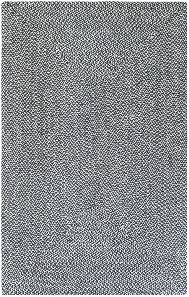 Navy Blue 5' 1 x 8' Tweed Braided Jute Rectangle Rug