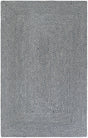 Navy Blue 5' 1 x 8' Tweed Braided Jute Rectangle Rug