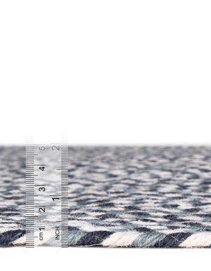Navy Blue 6' 1 x 6' 1 Tweed Braided Jute Round Rug