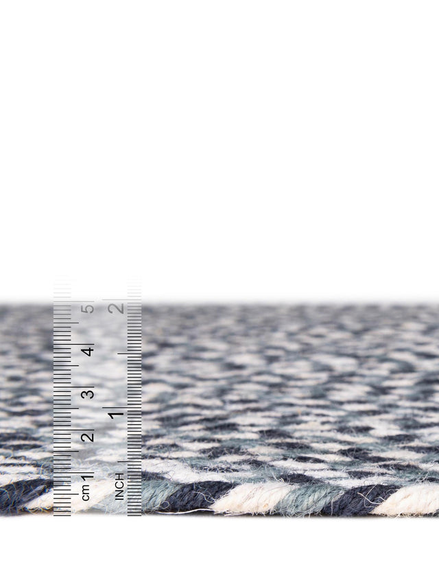 Navy Blue 6' 1 x 6' 1 Tweed Braided Jute Round Rug
