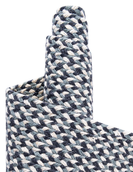 Navy Blue 2' 7 x 10' Tweed Braided Jute Runner Area Rug 100% All Natural Jute Hand Braided in India Carpet for Unique Luxury Home Interiors for Sale at Rug Engine