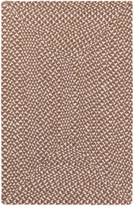 Light Brown 2' x 3' 1 Tweed Braided Jute Rectangle Rug